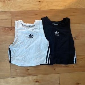 Women’s Adidas cropped tops size small black and white
